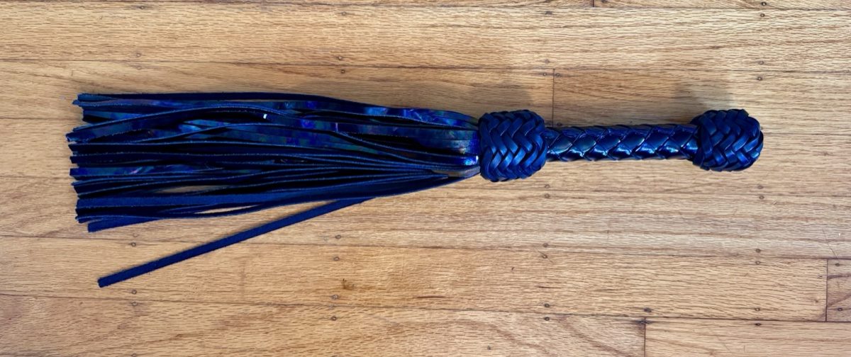 Patent Leathe "Oil Slick" Flogger